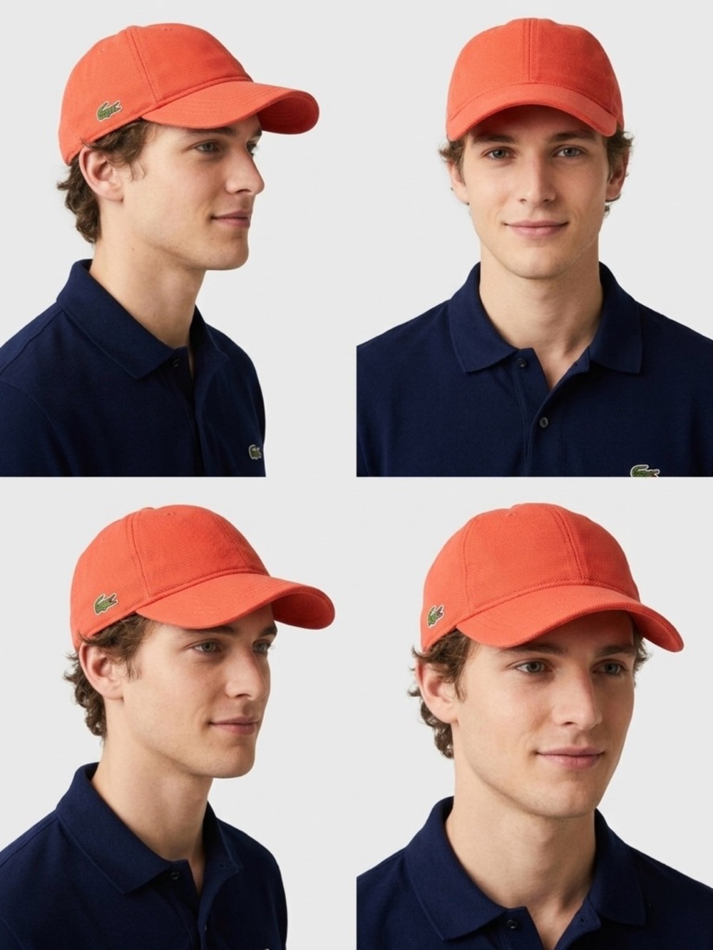 Lacoste Men's Coral Orange Adjustable Baseball Cap Size S Classic Solid RK0123